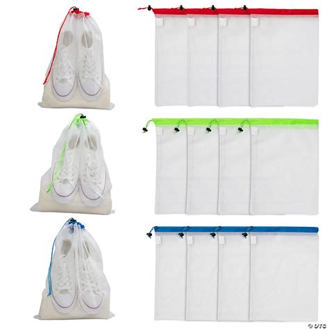 white mesh drawstring bag